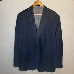 Hickey Freeman Suit Jacket Men’s Black 100% Worsted Wool Size 42 Long